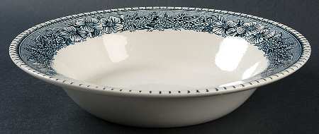 Pilgrim Blue Gray 9" Round Vegetable Bowl