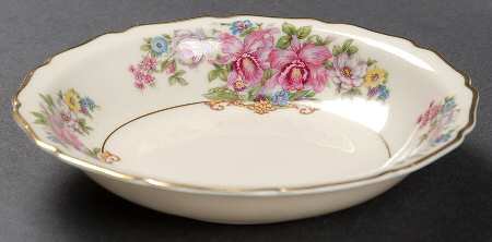 Gwendolyn (Yellow or Yellow & Red Scrolls) Fruit/Dessert (Sauce) Bowl