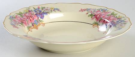Gwendolyn (Yellow or Yellow & Red Scrolls) Rim Soup Bowl