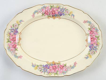 Gwendolyn (Yellow or Yellow & Red Scrolls) 12" Oval Serving Platter