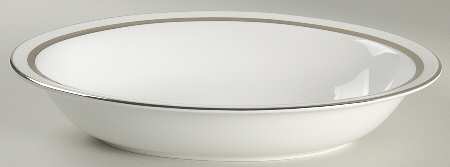 Platinum Silk 10" Oval Vegetable Bowl