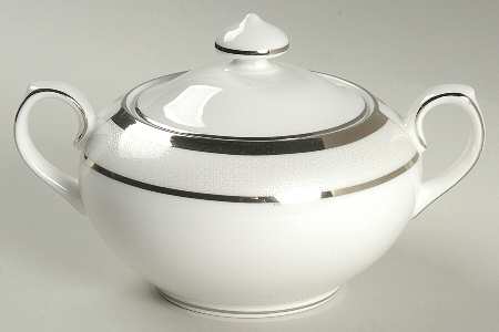 Platinum Silk Sugar Bowl & Lid