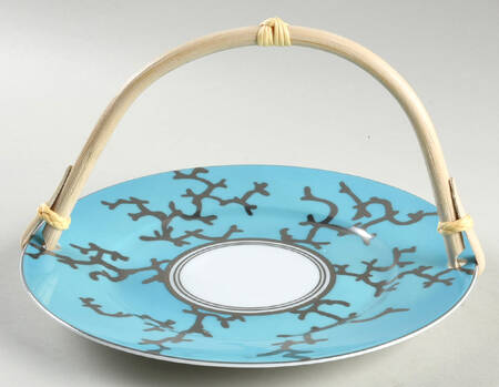 Cristobal Turquoise 5 3/8"-5 5/8" Bamboo Handled Serving Plate  HC