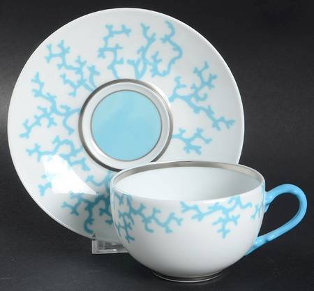 Cristobal Turquoise Flat Cup & Saucer Set