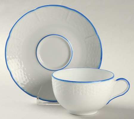 Villandry Blue Flat Cup & Saucer Set