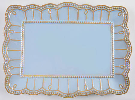 Mary Anne Blue Green 16" Rectangular Serving Platter