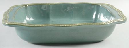 Hobnail Green 15" Rectangular Baker