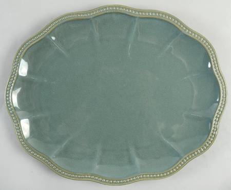 Hobnail Green 16" Oval Serving Platter