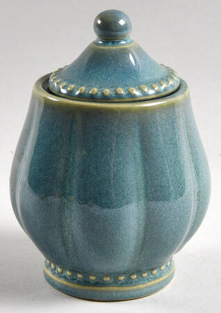Hobnail Green Sugar Bowl & Lid