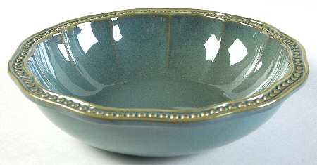 Hobnail Green Rim Soup Bowl