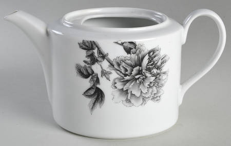 Black Peony Teapot No Lid