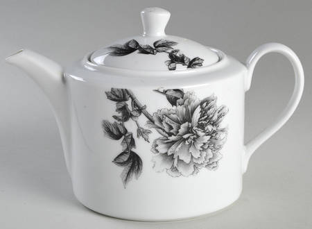Black Peony Teapot & Lid