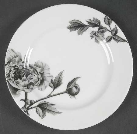 Black Peony Bread & Butter Plate