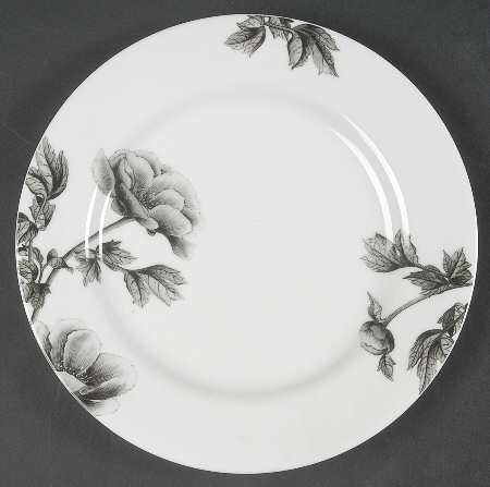 Black Peony Salad Plate
