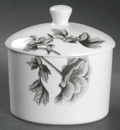 Black Peony Sugar Bowl & Lid