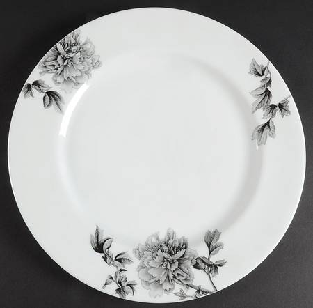 Black Peony 12" Chop Plate (Round Platter)