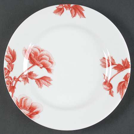 Red Peony Salad Plate
