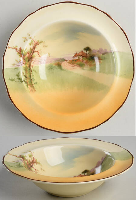 English Cottages a (Scalloped) Rim Cereal Bowl