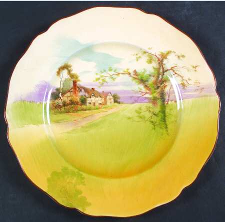English Cottages a (Scalloped) Dinner Plate