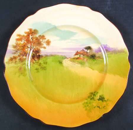 English Cottages a (Scalloped) Dinner Plate