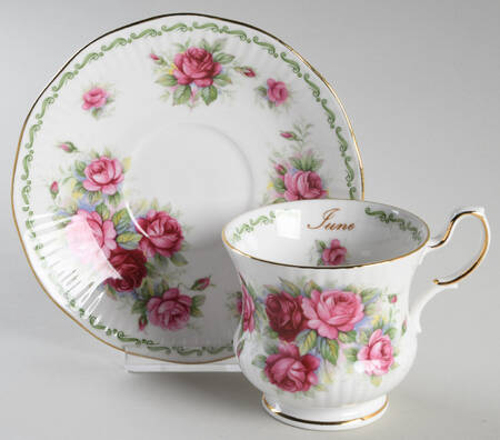 Special Flowers (With Month) Footed Cup & Saucer Set