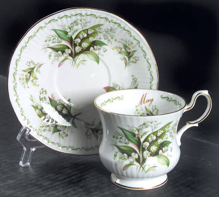 Special Flowers (With Month) Footed Cup & Saucer Set