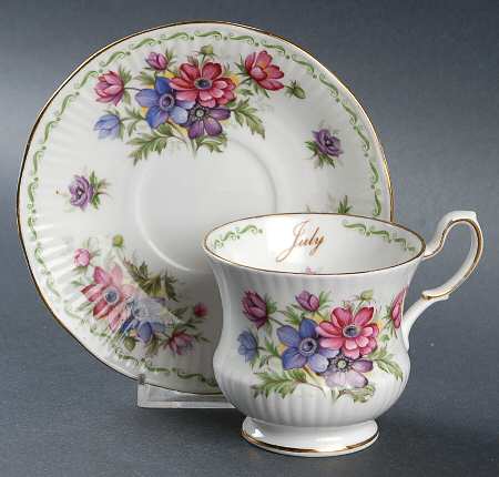 Special Flowers (With Month) Footed Cup & Saucer Set