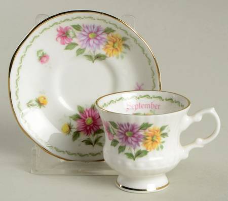 Special Flowers (With Month) Footed Toy Cup and Saucer Set
