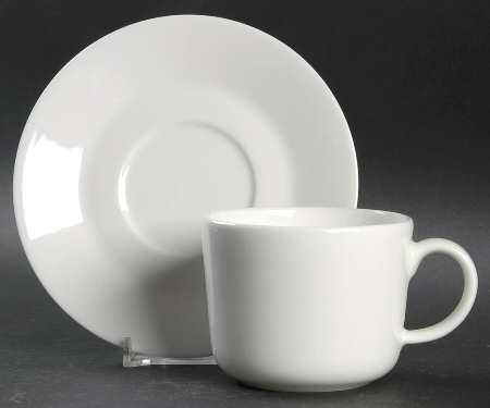 Pure White Flat Cup & Saucer Set