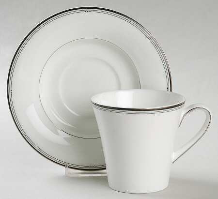 Silver Sonnet Footed Cup & Saucer Set