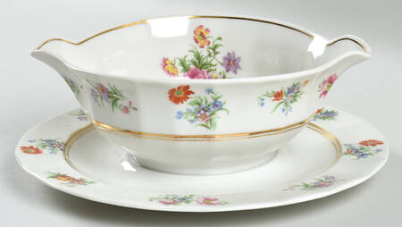 RYD70 Round Gravy Boat/Attached Underplate