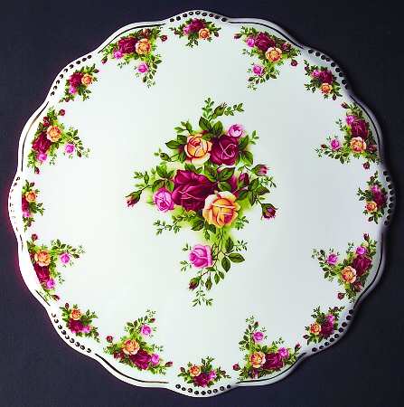 Old Country Roses (Golden Pearl) Cake Plate