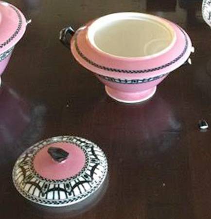 C907-Pink Sugar Bowl & Lid