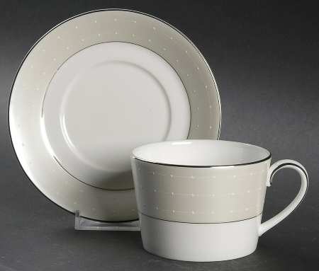 Etoile Platinum Flat Cup & Saucer Set
