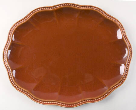 Hobnail Brown 16" Oval Serving Platter