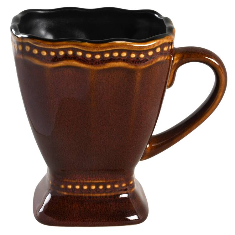 Hobnail Brown Square Mug
