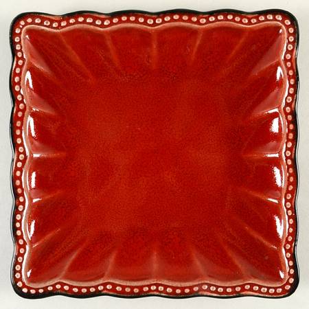 Hobnail Brown Square Salad Plate