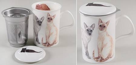 Cats Galore Lancaster Mug & Lid with Metal Infuser