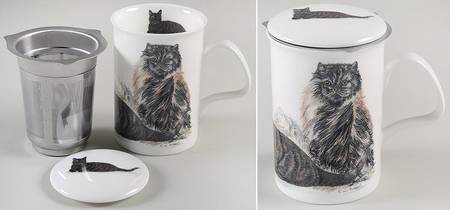 Cats Galore Lancaster Mug & Lid with Metal Infuser
