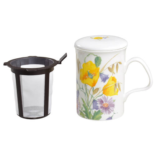 English Meadow Lancaster Mug & Lid w/Plastic Infuser