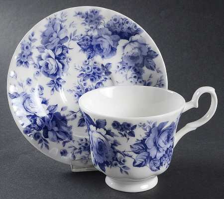 English Chintz Footed Cup & Saucer Set