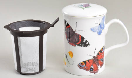 Butterfly Garden Lancaster Mug & Lid w/Plastic Infuser