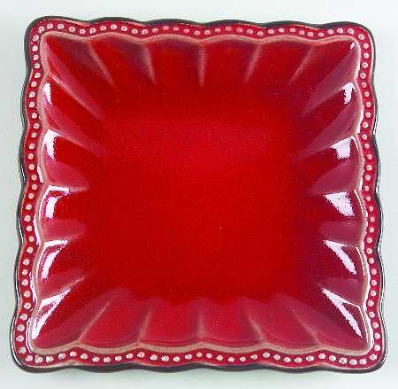 Hobnail Red (Square) Salad Plate