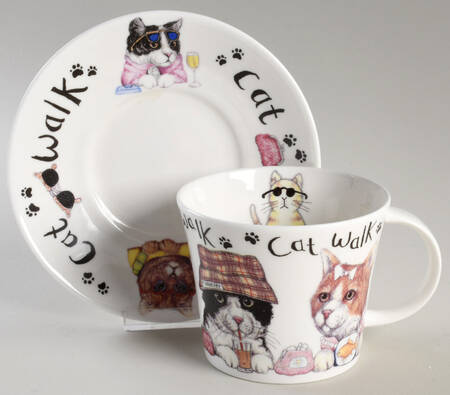 Animal Fashion Cat Breakfast Cup & Saucer Set