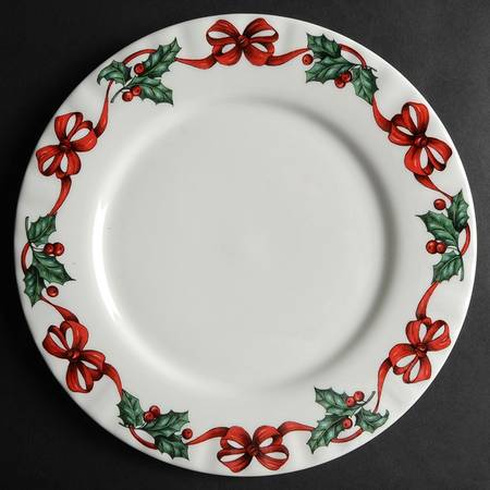 Christmas Ribbon Dinner Plate