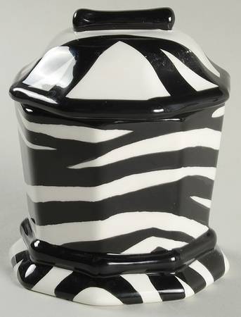 Zebra Sugar Bowl & Lid