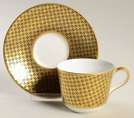 Kaleidoscope Black Flat Cup & Saucer Set