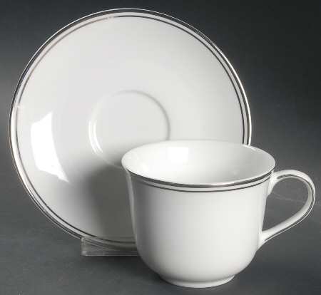 Platinum Charm Flat Cup & Saucer Set