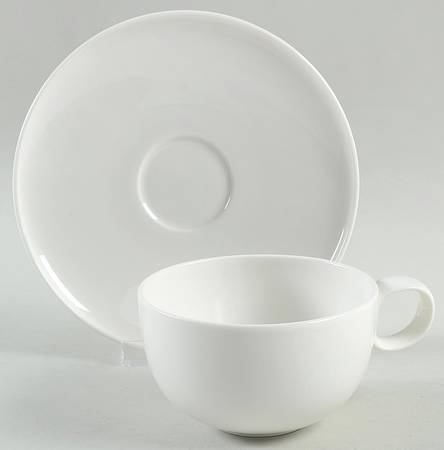 Everytime White Flat Cup & Saucer Set
