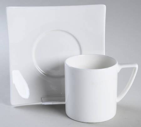 Extreme White Flat Cup & Saucer Set